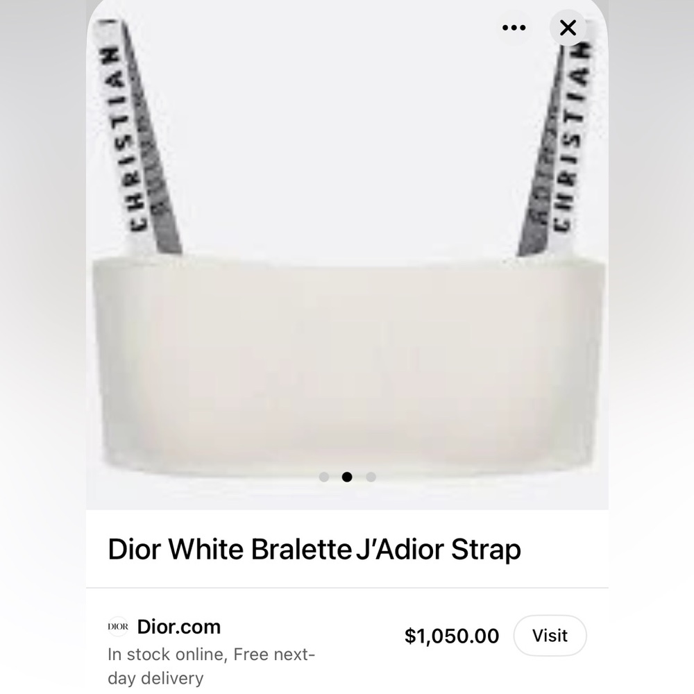 Dior White Bralette J'Adior Strap